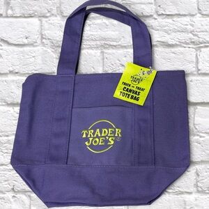 Trader Joe's Purple Canvas Tote Bag